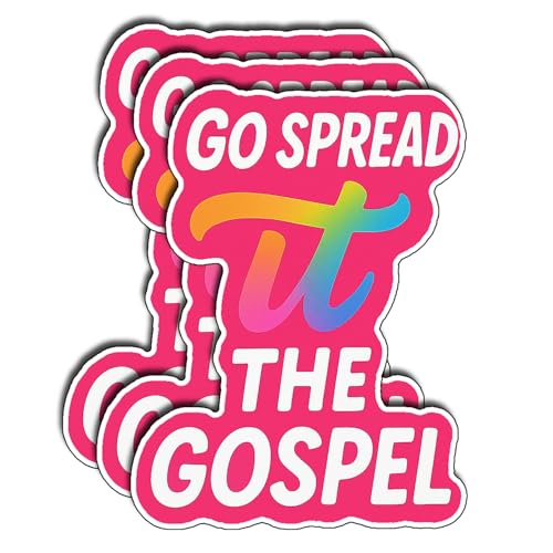 (3Pcs) Go Spread It The Gospel Stickers Faith Quote Funny Christian Humor Inspirational Gifts Waterproof Vinyl Decals for Water Bottle Laptop Car Phone Size 3" x 2.2" - color: Go Spread It the Gospel