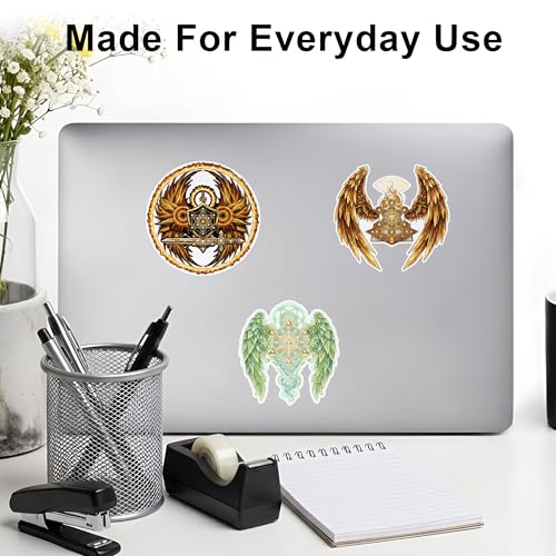 [4PCS] St Michael Sticker Archangel 4 Pack Symbol of Protection and Faith - color: Archangel Sticker
