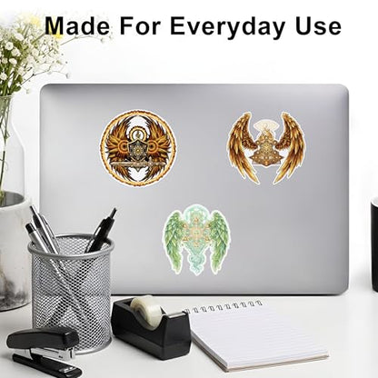 [4PCS] St Michael Sticker Archangel 4 Pack Symbol of Protection and Faith - color: Archangel Sticker