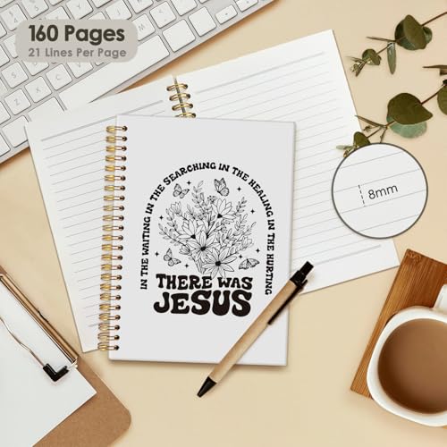 Bible Notebooks for Note Taking, Floral Christian Notebook Journal, Christian Gifts for Women, Where the Jesus Hardcover Spiral Notebook 5.5x8.3 - color: Jesus