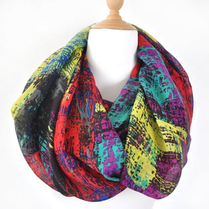 Jersey Knit Infinity Scarf Colorful Head Wrap for Travel - color: Color-b05