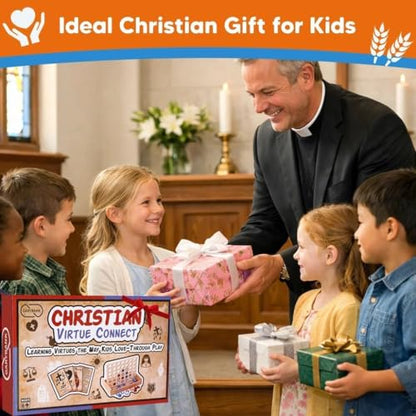 Garybank Bible Virtue 4 in A Row Game for Kids, Learn Bible Stories