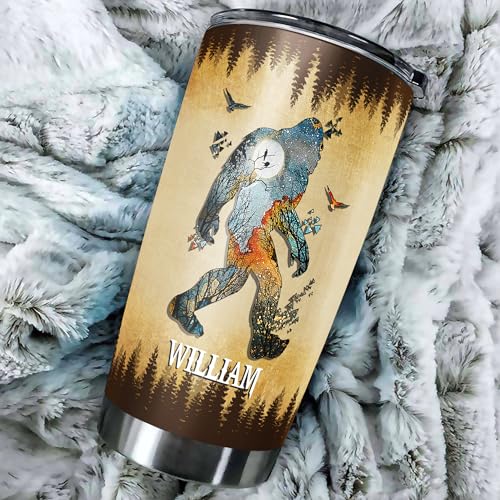 Dorris Personalized Bigfoot Tumbler Custom Name Stainless Steel Insulated Cups with Lid 20oz 30oz Travel Coffee Mug Gift for Birthday Men Women - color: Bigfoot