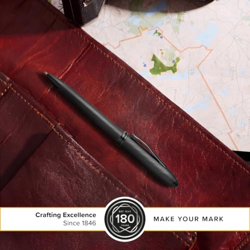 Cross Townsend Black PVD Micro-Knurl Ballpoint Pen, Medium Point, Black Ink - color: Black Micro-knurl