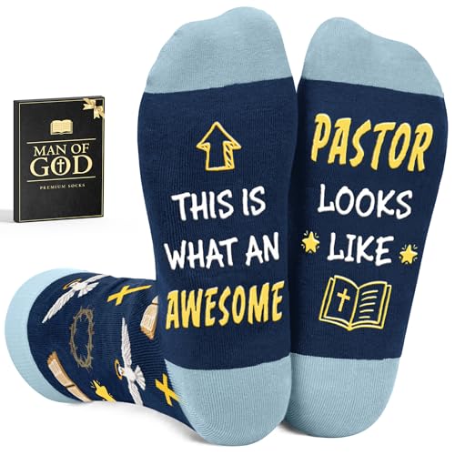 Pastor Appreciation Gifts - Pastor Socks for Men, Spiritual Gift for Pastor - color: Awsome Pastor