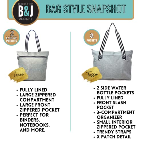 Brooke & Jess Designs Church Bags for Women - Bible Tote Bags for Women, Large Tote Bag for Womens with Zipper - color: Be Still and Know Lexie Black