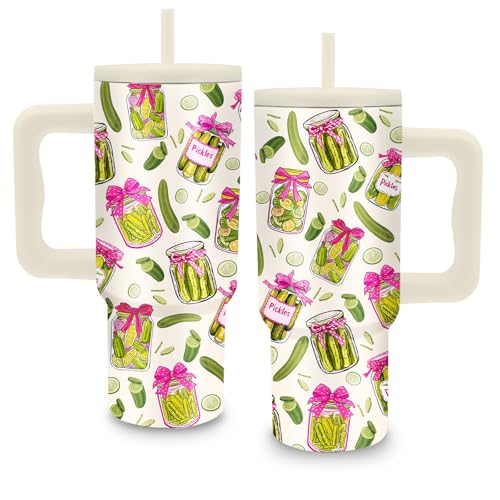 Pickle Gifts Tumbler 24oz Pickle Tumbler with Handle & Straw, Leak-proof - color: Pickle1