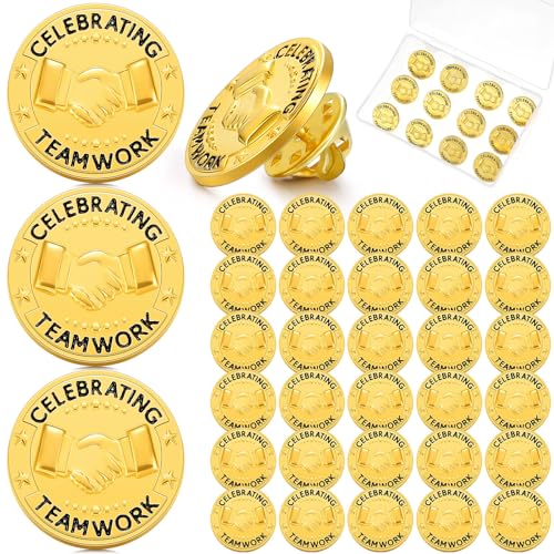Ceenna 50 Pcs Employee of the Month Star Lapel Pins, Teamwork - style: Teamwork
