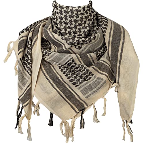 Aonal Military Shemagh Tactical Desert Scarf, Keffiyeh Scarf for Men - color: Khaki