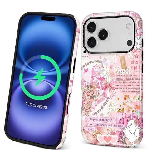 Magnetic Case for iPhone 18 Pro iPhone 17 Pro,Compatible with Magsafe PC Hard Shell & Silicone Inner Bumper Anti-Scratch Cover Shockproof Slim Retro Newspaper Collage Religious Jesus - color: Retro Newspaper Collage Religious Jesus, size: iPhone 18 Pro iP