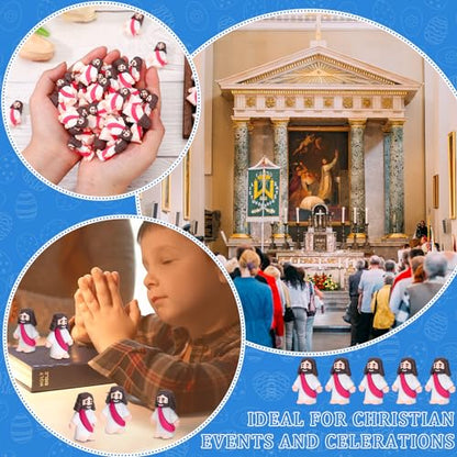 Barydat 100 Pcs Little Jesus Figures, Halloween Prank Props, Raspberry Red - color: Raspberry Red