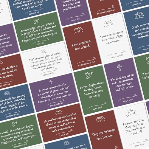 Prayer Cards with Bible Verses, 70 Mini Bible Verse Cards for Inspiration, Uplifting Christian Gift Set (Minimalism Design) -A04