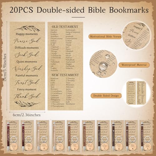 Lincia 20 Sets Christian Gift Bulk Religious Bible Bamboo Pens