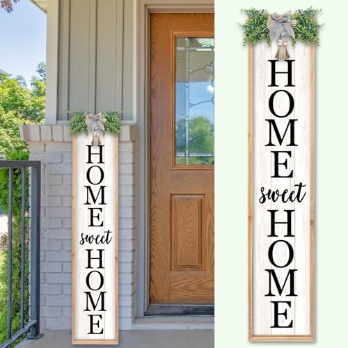 TQianJiang Home Sweet Home Front Porch Sign, 45"X9", Wood - color: Home Sweet Home Front Porch Outdoor (Wood)