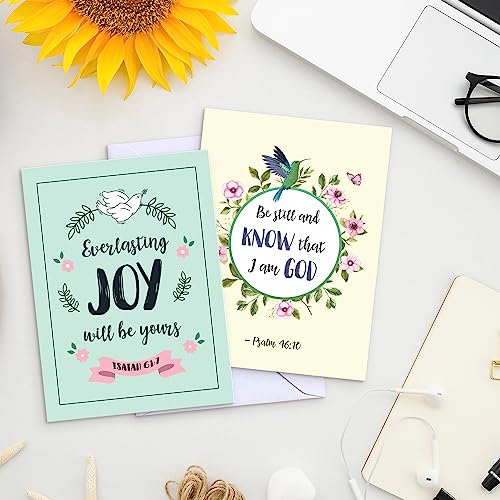 S&O Scripture Cards - Set of 48 Boxed Bible Verse Blank Note Cards with Envelopes - Christian Greeting Cards/Inspirational Prayer Cards, 6 Designs. Christian Stationary with Bible Verses - size: Set of 48