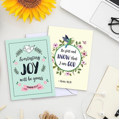 S&O Scripture Cards - Set of 48 Boxed Bible Verse Blank Note Cards with Envelopes - Christian Greeting Cards/Inspirational Prayer Cards, 6 Designs. Christian Stationary with Bible Verses - size: Set of 48
