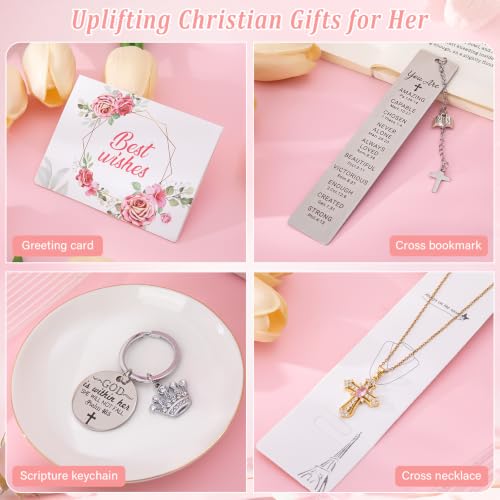Christian Gifts For Women, 9Pcs Inspirational Religious Birthday Gift Set - color: White-Christian