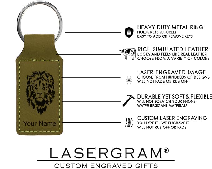 LaserGram Rectangle Keychain, Bible Verse John 3-16, Personalized Engraving Included - color: Camo Green