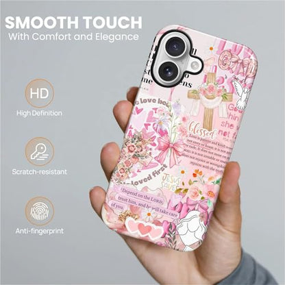 Magnetic Case for iPhone 17, Compatible with Magsafe PC Hard Shell & Silicone Inner Bumper Anti-Scratch Full-Body Cover Shockproof Slim Design Retro Newspaper Collage Religious Jesus - color: Retro Newspaper Collage Religious Jesus, size: iPhone 17