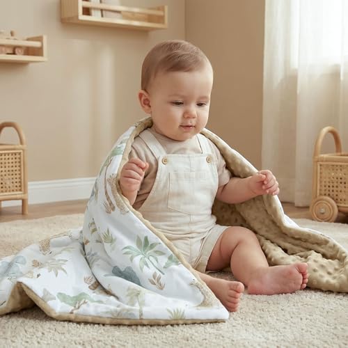 Fleece Baby Blankets for Girls & Boys, Infant Toddler Blanket - color: Light Brown Elephant