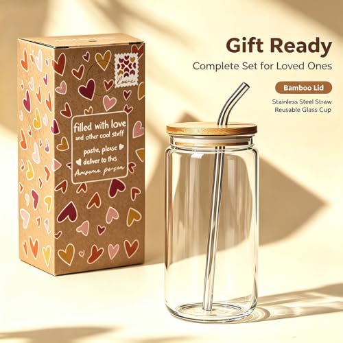 A Sweet Friendship Refreshes The Soul Christian Gifts for Women, Friendship Gifts for Women Sister Friends, Bible Verses Glass Cups Tumbler Cups W Lids Straws, Inspirational Religious Birthday Cup