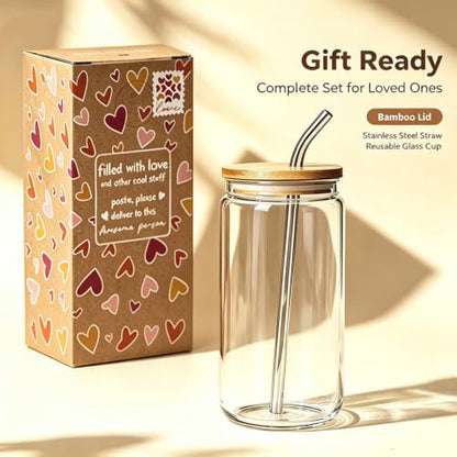 A Sweet Friendship Refreshes The Soul Christian Gifts for Women, Friendship Gifts for Women Sister Friends, Bible Verses Glass Cups Tumbler Cups W Lids Straws, Inspirational Religious Birthday Cup