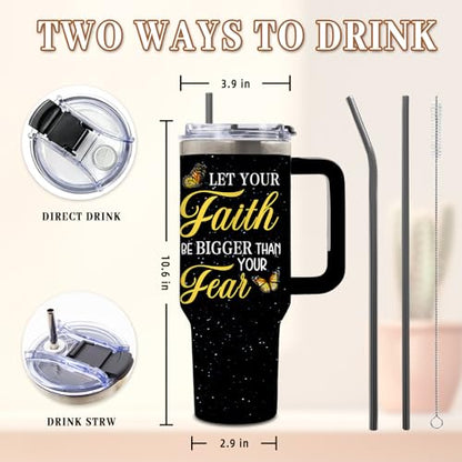 DUUV Faith over Fear Tumbler 40oz, Insulated Christian Gifts for Women Man - color: Lion Faith