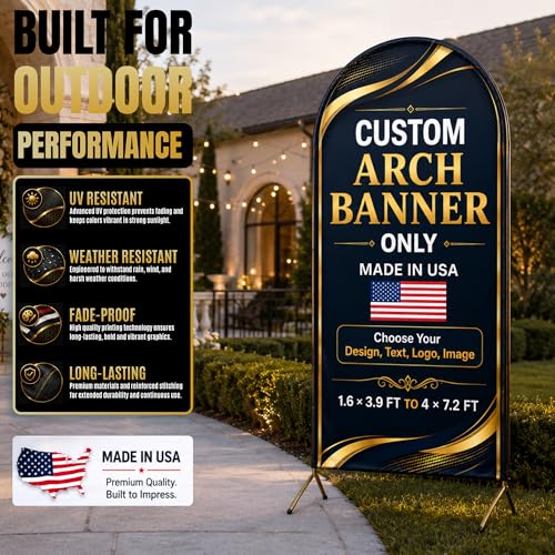 Custom Backdrop Arch Cover by BCB, 2-side Custom arch covers Printed in USA - color: Arc Banner