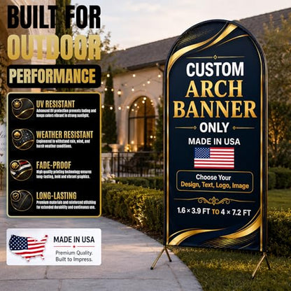 Custom Backdrop Arch Cover by BCB, 2-side Custom arch covers Printed in USA - color: Arc Banner