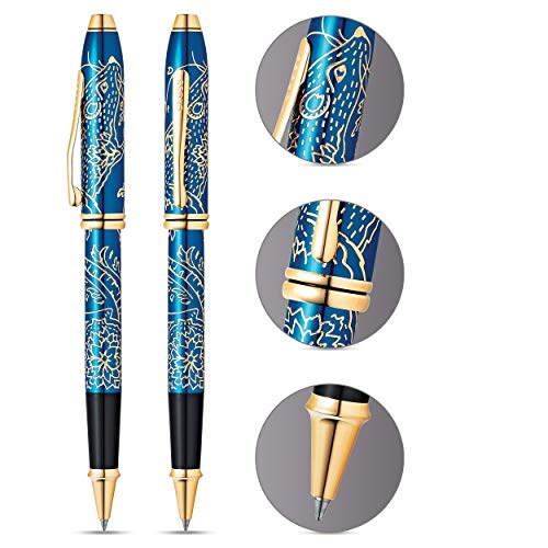 Cross Townsend 2020 Year of the Rat Special Edition Translucent Blue Lacquer w/ 23KT Gold Plated Inlays and Appointments Rollerball Pen - color: 2020 Year of the Rat - Blue, style: Rollerball Pen