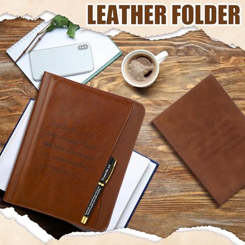 Fuyoooo 3 Pcs Pastor Gifts for Men Bible Verse Portfolio Proverbs 3:5 - style: Proverbs 3:5