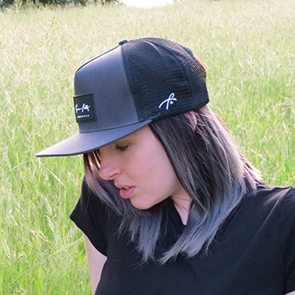 Grace Folly Trucker Hat for Men & Women. Snapback Mesh Caps - color: Charcoal Gray