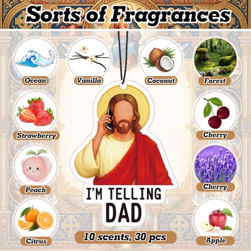 30 Pack Christmas Jesus Themed Air Fresheners, Bright - style: Bright