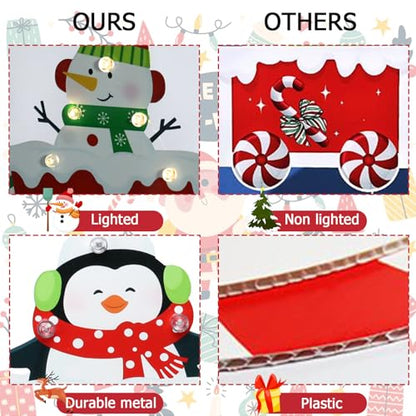 Afirst 4PCS Christmas Yard Stakes Light Up Train Garden Decorations - color: Train