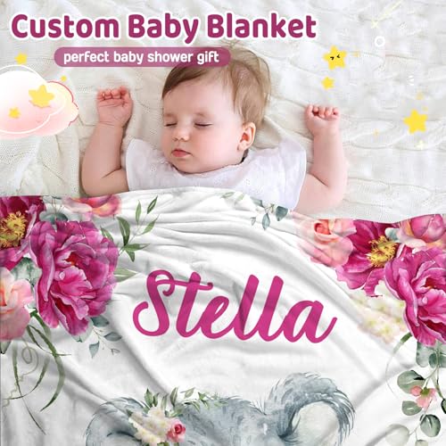 Personalized Baby Koala Blanket for Girls with Name - color: Koala