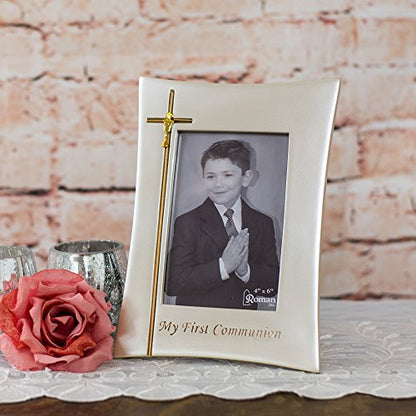 Roman Giftware Inc., Sacraments, First Communion, 9.25" H Communion Frame 4x6,Religious, Inspirational, Durable (6x1x9)