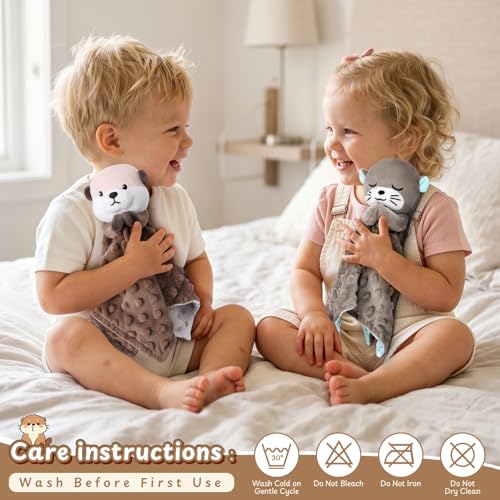 Loveys for Babies, Brown Prayer Otter Baby Security Blanket - color: Brown Otter