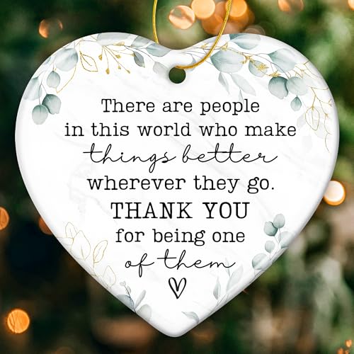 ZAGKOO Thank You Gifts for Women Men - Appreciation Gifts for Teacher, Nurse, Boss, Employee, Friend - Farewell Gift for Coworker - Ceramic Heart Ornament - color: Thank You - There Are People