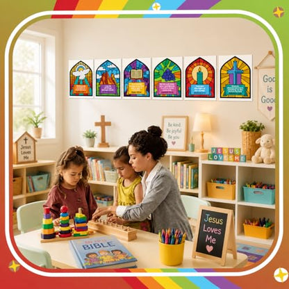 Sproutbrite 10 Pack 12" x 16" Sunday Posters & Bible Study Charts - color: Bible Quotes