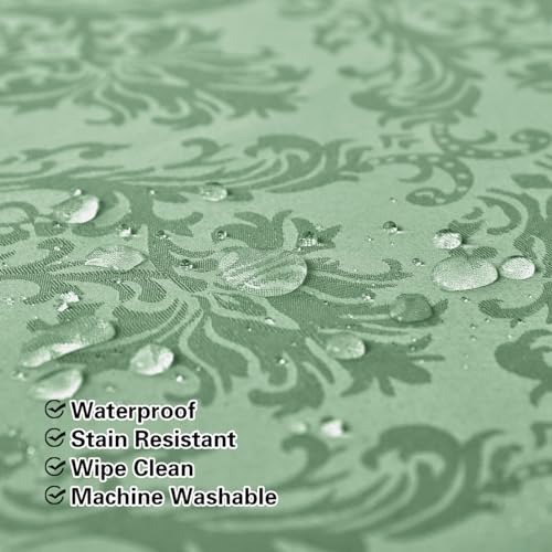 SASTYBALE Flower Jacquard Tablecloth Square 52 x 52 Inch, Sage Green - color: Sage Green, size: 52" x 52" (Square)