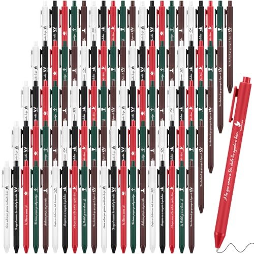 Sayglossy 100 Pcs Christian Spanish Ballpoint Pen Relgious Gift, Christmas - color: Christmas