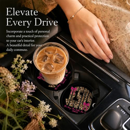 Car Coasters for Cup Holders, Jesus Car Coasters Set of 2, B18 - color: Jesus