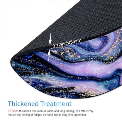Mouse Pad, Purple Marble Pattern Mouse Pad, Washable Round Cloth Mousepad for Office Laptop, Non-Slip Rubber Base for Wireless Mouse for Computer Desk 7.9×7.9×0.12 inches - color: Purple Marble Pattern