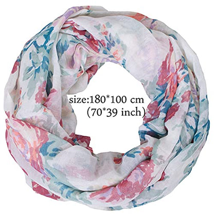 Fashion Lightweight Scarfs For Women Floral Print Many Style - color: 1310-infinity Floral