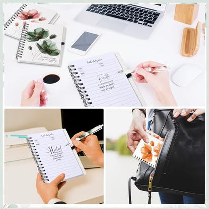 Resurhang 24 Sets/48 Pcs Christian Journals with Pens, Faith in Bloom - style: Faith in Bloom
