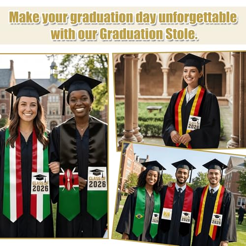 National Flag Graduation Stole Sash - 72" Long Unisex Honors Stole for Students - color: Spain