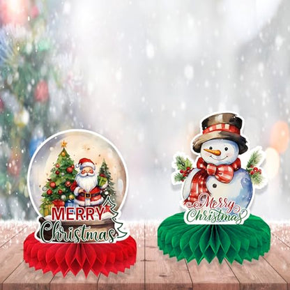 Christmas Table Decorations Christmas Honeycomb Table Centerpieces for Christmas Party Decorations, 9 Pcs