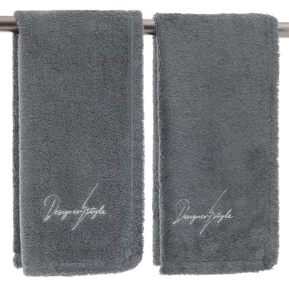 REDKISS Gray Hand Towels, Soft & Absorbent 100% Cotton for Bathroom, Kitchen & Guest Use, 14" x 31", 2-Pack - color: Gray