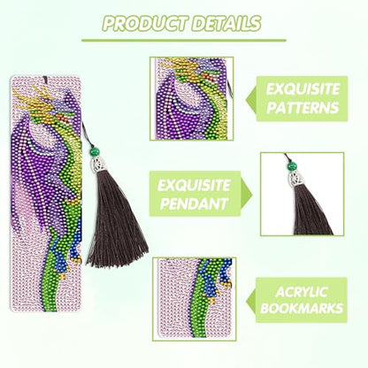 Dragon Diamond Art Bookmarks, Diamond Painting Book Marks for Adults - style: Dragon 01
