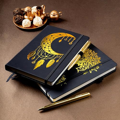Veway Moon Dream Catcher Journal and Pen Gift Set for Women - style: Moon Dream Catcher